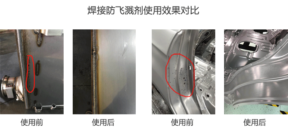 焊接防飞溅剂使用效果对比